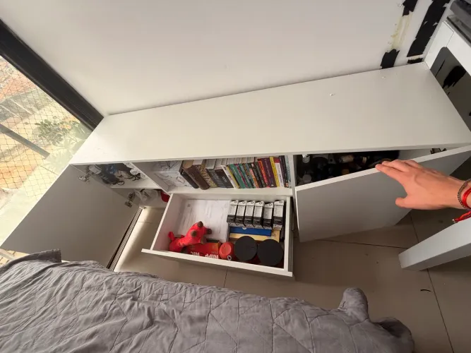 Rack em MDF móvel sala quarto cozinha gaveta armário porta