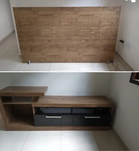 Rack e painel de tv