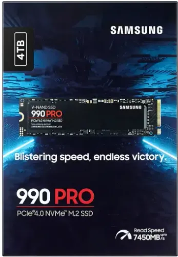 SSD 4TB Samsung 990 PRO PCIe 4.0 X4 NVMe Gaming M.2 2280 Até 7450mb/S MZ-V9P4T0B/AM