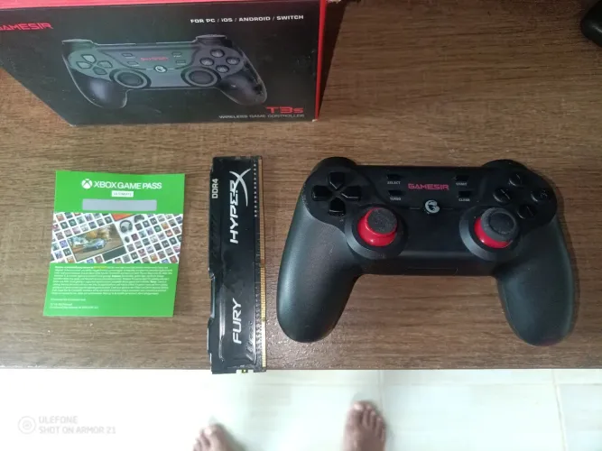 Jostick gamesir memória ram e um brinde troco em Air coller pra Pc 