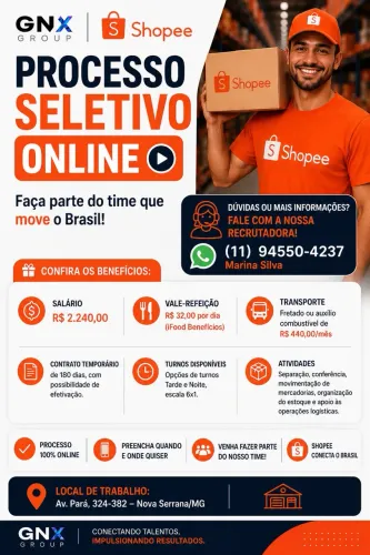 Auxiliar de logística - Nova Serrana MG