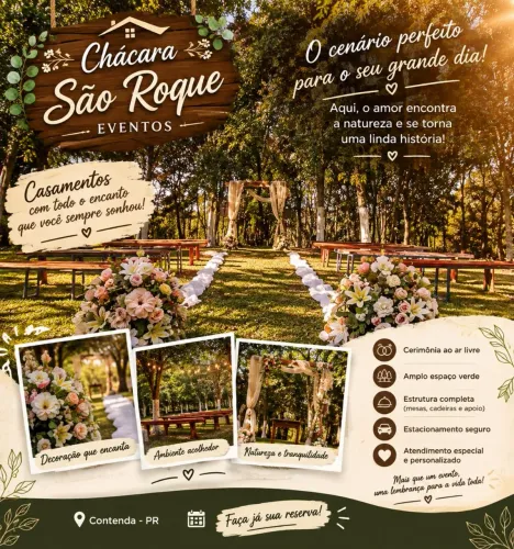 Chácara para Eventos em Araucária - Casamentos, Aniversários e Festas