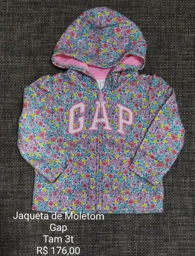 Jaqueta de moletom floral - marca GAP - tamanho 3 anos
