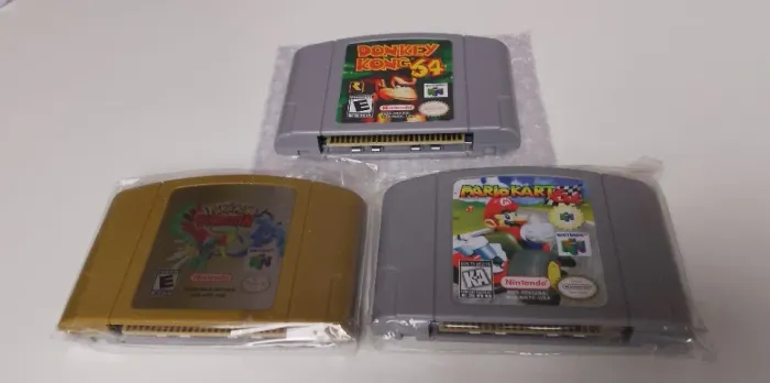 Kit 3 Jogos Mario Kart 64 + Pokémon Stadium 2 + JOGO Donkey Kong 64 - N64