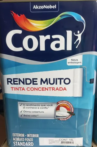 Tinta acrílica coral rende muito branco Neve 18 litros.