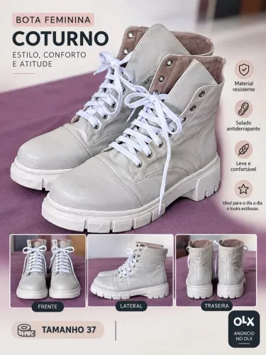 Bota Feminina Coturno - Tamanho 37