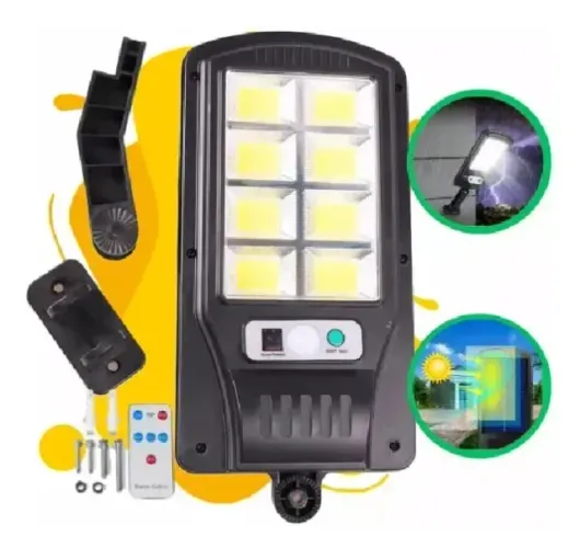 Luminária Solar Controle Remoto 300w Led Sensor Presença