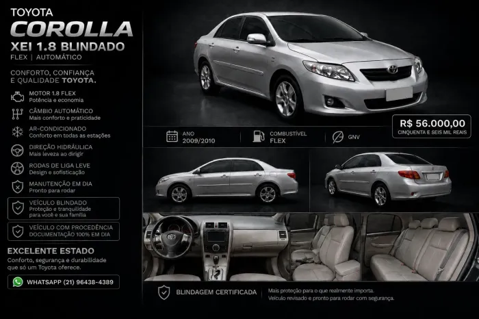 Toyota Corolla XEI 1.8/1.8 Flex 16V Aut. 2010
