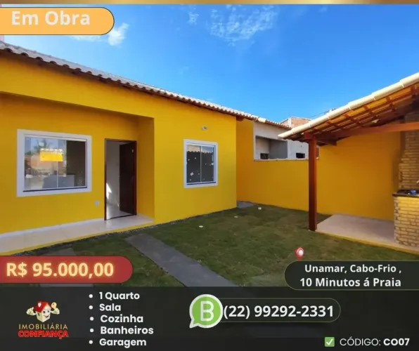 Imóvel para venda com 70 metros quadrados com 1 quarto em Unamar (Tamoios) - Cabo Frio - R