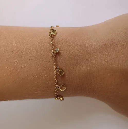 Pulseira infantil folheada a ouro 18k