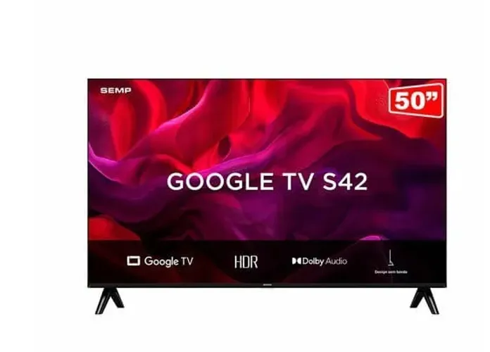 Smart TV LED 50" SEMP S42 Full HD 60Hz HDR10 Dolby Audio Memória 8GB Wi-Fi Bluetooth 5.2