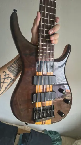 Baixo 5 Cordas Luthier modelo MTD Tobias - Troco por Amplificador