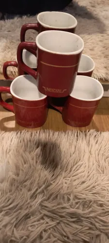 Trio de Canecas Nescafé com friso dourado edição especial