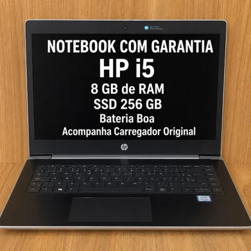 Notebook HP i5 8a Geração - 8GB RAM SSD 256GB Tela 14.1 + Garantia (Compre com Segurança)