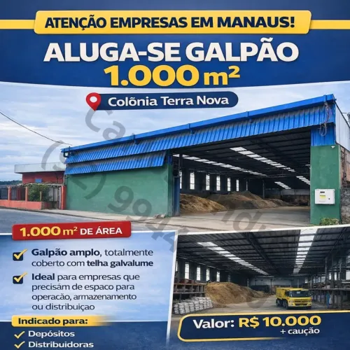 Galpão para aluguel com 1000 metros quadrados em Colônia Terra Nova - Manaus - AM