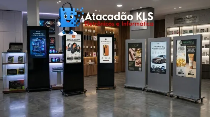 TOTEM MONITOR DE PUBLICIDADE VERTICAL 32" (ATACADO E VAREJO)