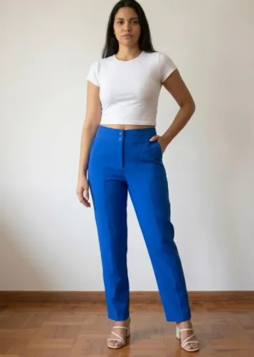 Calça Azul Royal Tailored Feminina