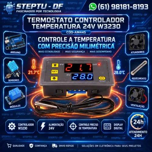 Controlador Temperatura 24v Termostato W3230 Arduino Automação COD-AM445
