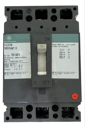 Disjuntor Termomagnético GE TED134035 tripolar de 35A.
