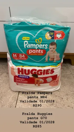 Fralda Pampers pants e Fralda Huggies pants