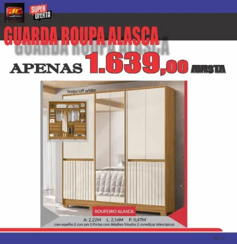 GUARDA ROUPA ALASCA COM ESPELHO