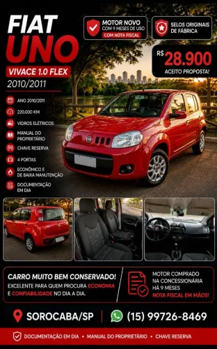 Fiat Uno Vivace Celeb. 1.0 EVO F.flex 8V 5P 2011