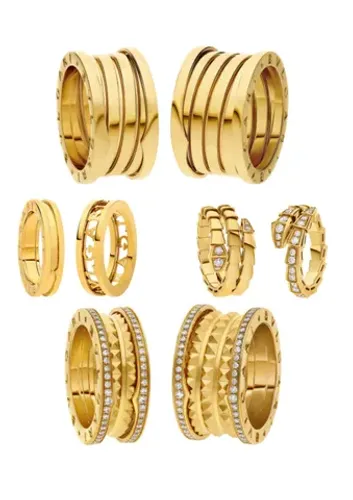 Aliança anel Bvlgari ouro 18k garantia vitalicia