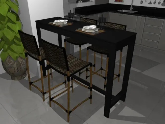  Mesa Bistrô em Madeira Maciça Negretta.  Alto Padrão: L140cm x P55cm XA96cm