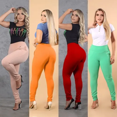 Kit 4 Calças Montaria Suplex Flanelada Forrada Skinny Legging Leg Com Bolsos