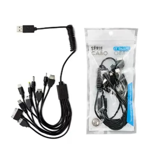 Cabo USB Universal Multi Carregador 10 Em 1 Le-113 It Blue