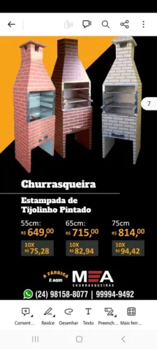 Churrasqueiras pré Moldadas estampadas de tijollinho pintadas M&A
