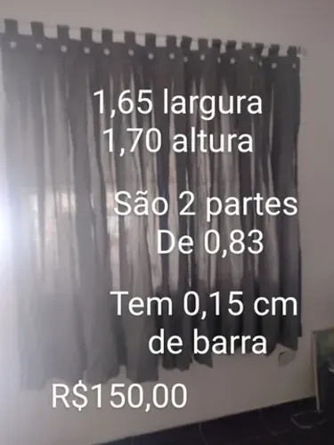 Cortina grossa de sala duas partes