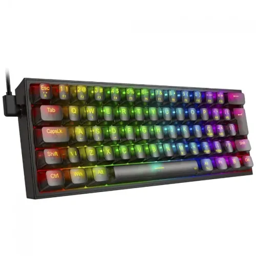 Teclado Mecânico 60% Redragon Fizz Clear RGB Switch Crystal - WZetta
