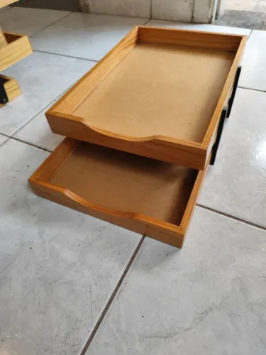 Organizador de documentos em madeira 3 unidades 