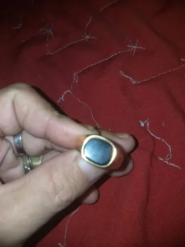 Anel masculino dourado de esmalte de prata esterlina*novo*!