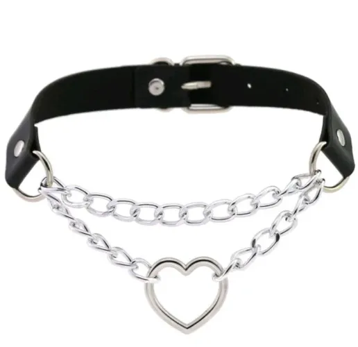 Choker Retro de Couro sintético Estilo Punk