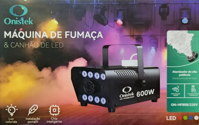 MAQUINA DE FUMACA COM LED REF.: ON-MF808/220V<br>