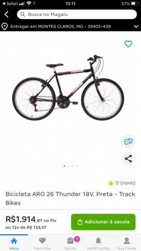 Bicicleta track e bikes thunder aro 26 18 marchas nova na caixa
