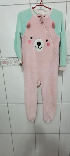 Macacão de Urso Infantil Rosa e Verde