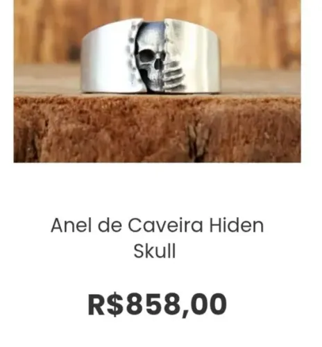 Anel de prata caveira Vulcano.