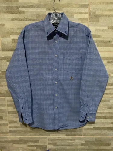 Camisa Social Azul Xadrez Tommy Hilfiger