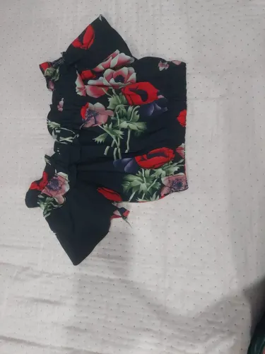 Blusa cropped feminina floral