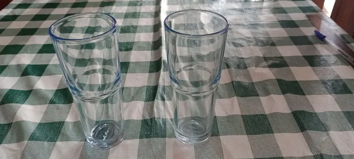 5 Copos Santa Marina de Vidro Transparente