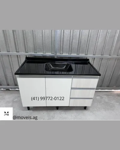 Armário de cozinha com cuba marmorite- Entrego 
