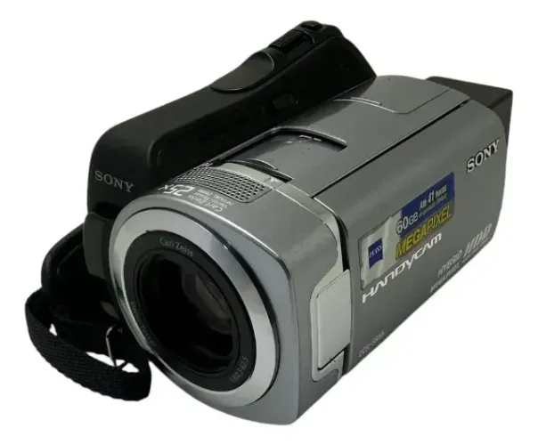 Câmera Filmadora Antiga Sony Dcr-sr85 1mp 60gb Zoom 25x Cor Prateado