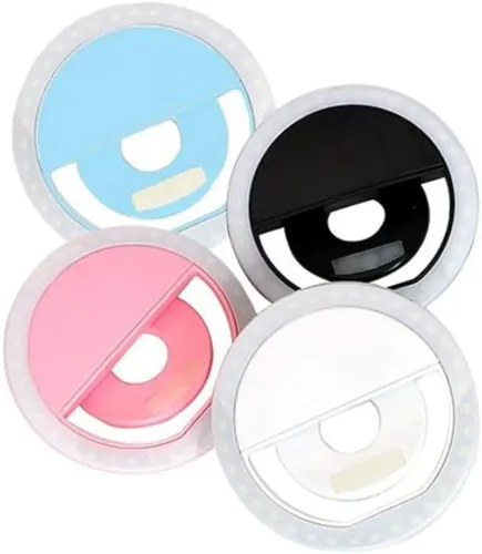 Luz de Selfie Ring Light Anel Led Flash Celular Recarregável Sortido