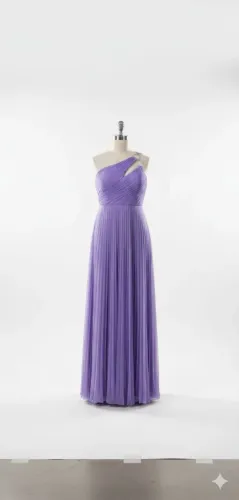 Vestido de Festa Lavanda Plissado