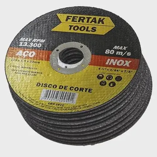 Disco corte 4.1/2" 7/8 inox Fertak 2811 com 10pcs