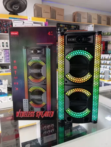 Caixa de Som Bluetooth Wireless 4 Polegadas com Luzes LED