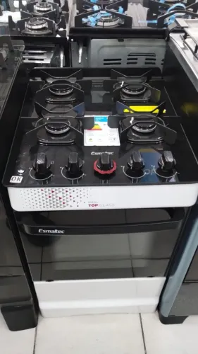 Fogão esmaltec tampo de vidro 